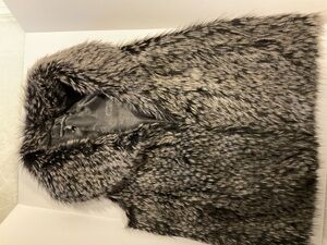 White House Black Market Fur Vest Large